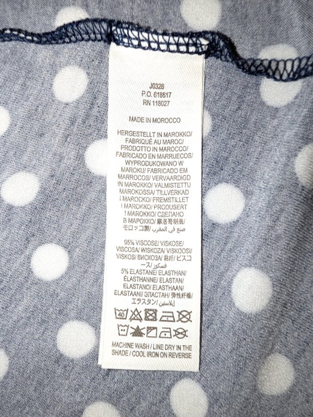 NWT Boden Amelie Jersey Dress Navy Polka Dot |  Size US 16/18R - Picture 14 of 14